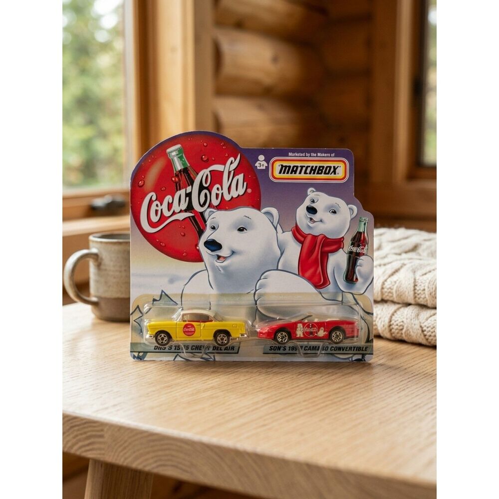1999 Matchbox Coca-Cola "Dad's & Son's" Ford Mustang 2-Car Set